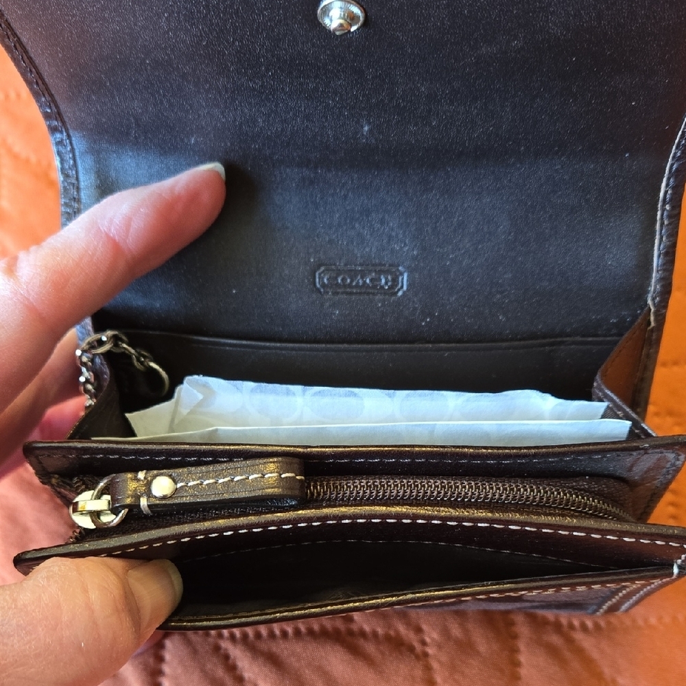 Coach Signature Brown Wallet - Picture 2 of 2